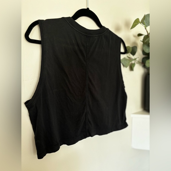Lululemon All Yours Cropped Cotton Tank - Black - Picture 3 of 5